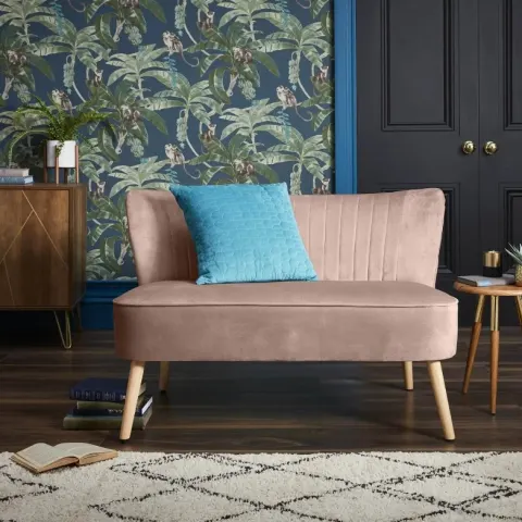 (48/2H) RRP £145. The Cocktail Sofa Blush. (H71x W110x D68cm).