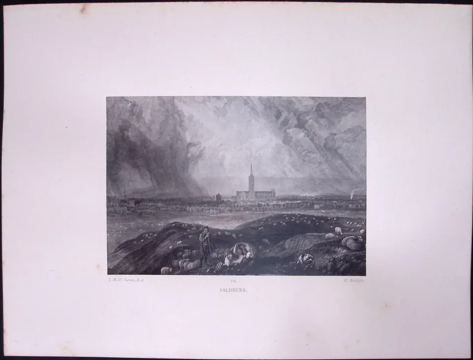 J.M.W Turner Rare “City of Salisbury” 1873 Picturesque Views in England-58