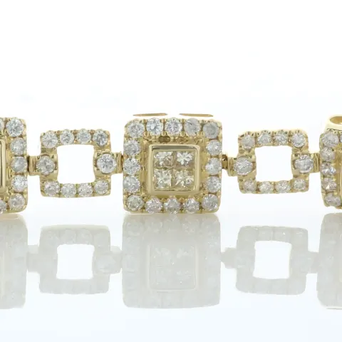 14ct Yellow Gold Full Eternity Diamond Bracelet 4.05 Carats