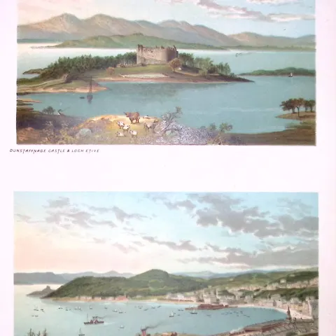 Scotland Oban & Dunstaffnage Castle & Loch 1889 Antique Print-62