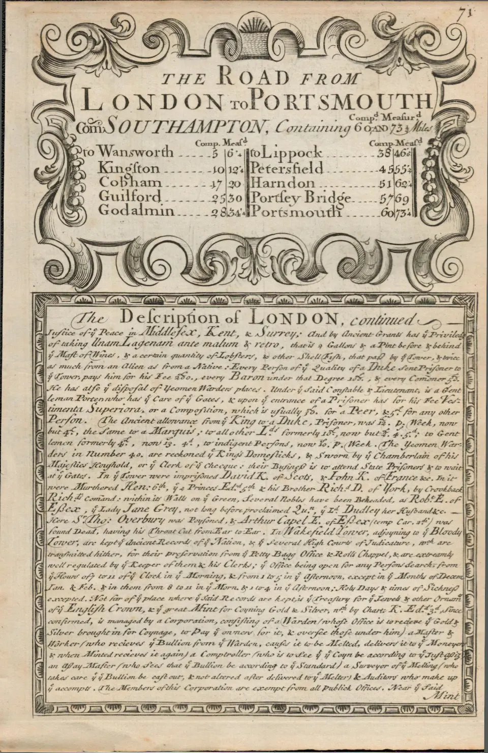 Britannia Depicta E Bowen c1730 Map  London, Wandsworth, Kingston, Guildford.