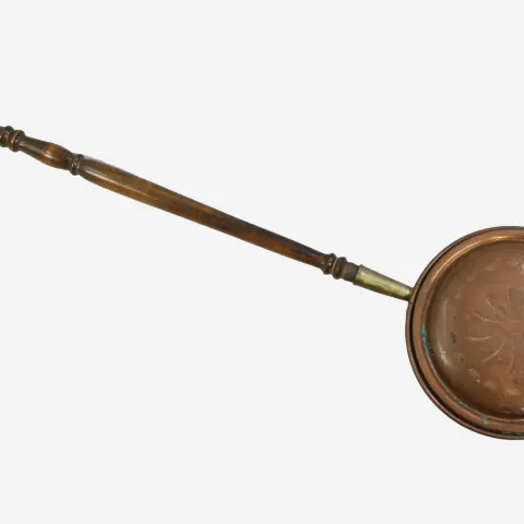 Copper & Brass Turned Wooden Warming Pan