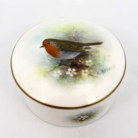 Royal Worcester Trinket Box Hand Painted A.Badham