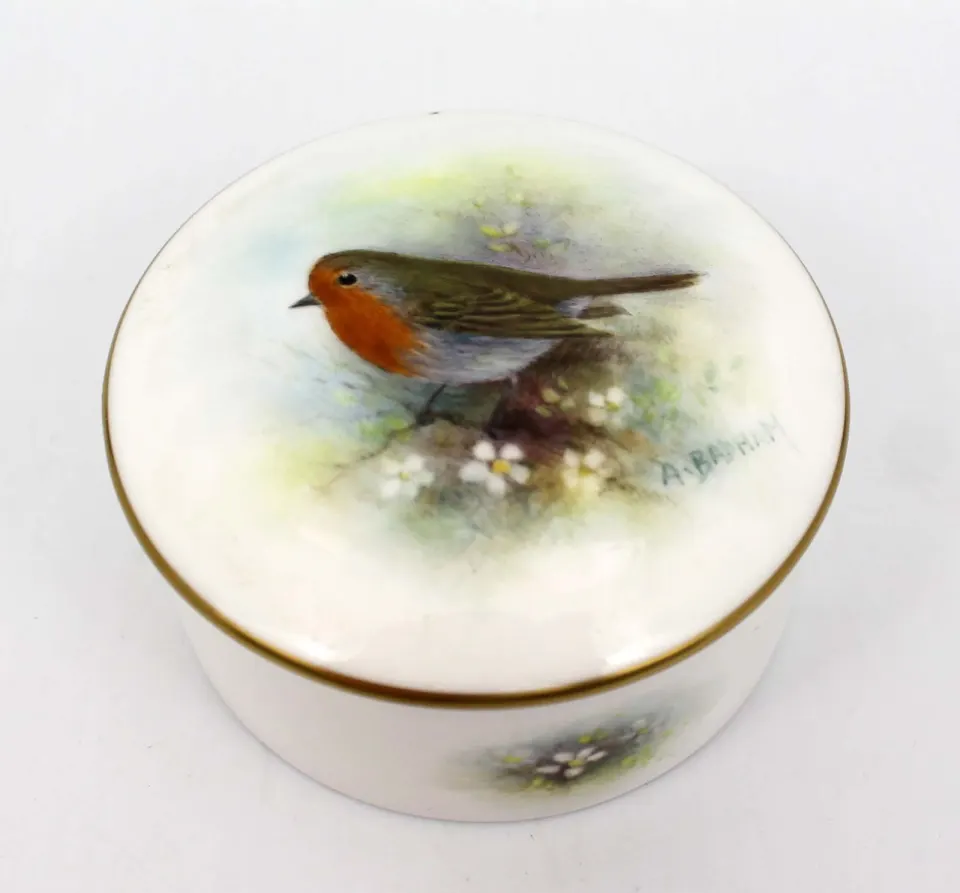 Royal Worcester Trinket Box Hand Painted A.Badham