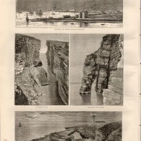 Victorian Views Shetland Scotland Antique 1880 Newspaper