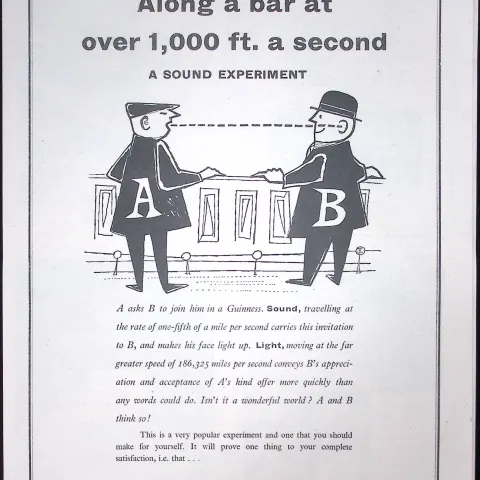 Guinness 67 Years-Old Advert 1958 Sound Experiment Print: G.E.2883-F