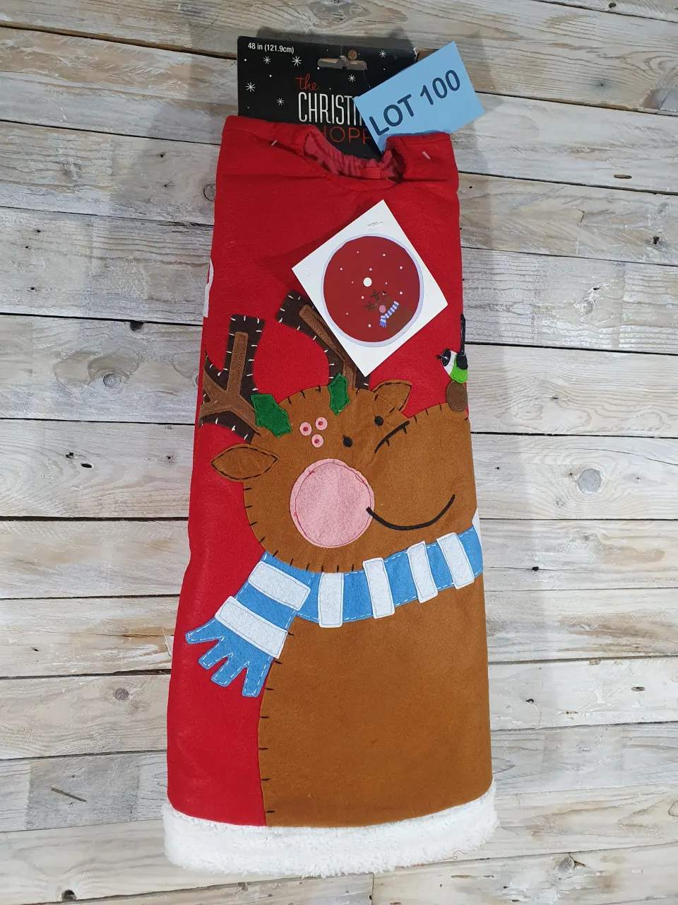Large Luxury 3d 48 inch 1.2m Reindeer Tree Skirt Rrp £19.99