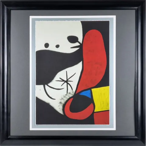 Joan Miro Rare Limited Edition "Femmes et Oiseaux Dans un Pay" Certified