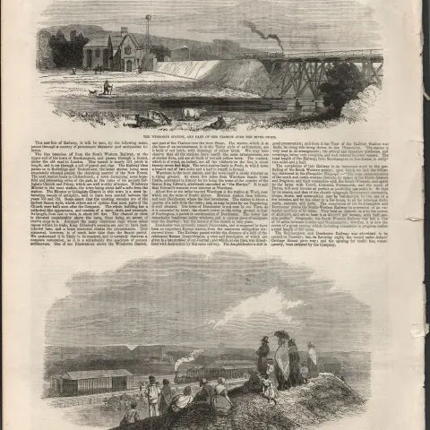 1847 Opening Southampton & Dorchester Railway Antique Newspaper