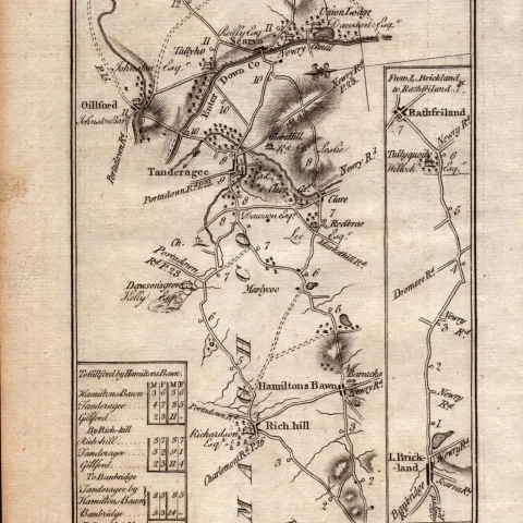 Ireland Rare Antique 1777 Map Strabane Armagh Banbridge Downpatrick Belfast.