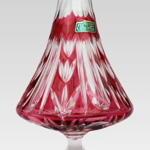 Set of Four Ruby Overlay Crystal Vases by Violetta