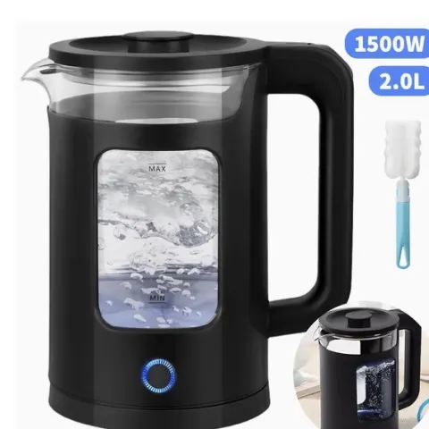2L Electric Kettle 1500W – Fast Boil, Stainless Steel, Auto Shut Off, Portable Hot Water Boiler