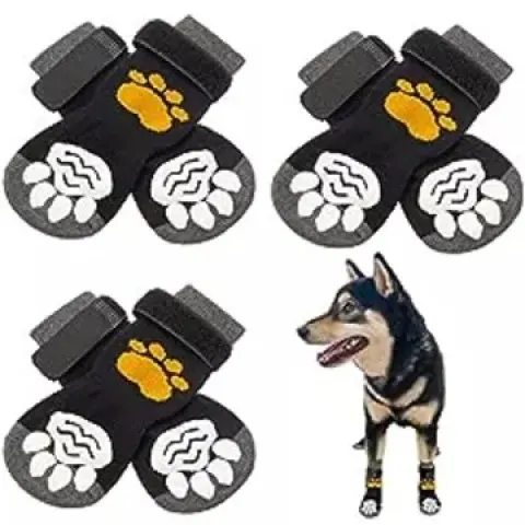 3 Pairs Anti-Slip Dog Socks Dog Walking Socks L13b sku-4522