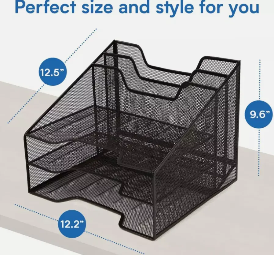 4 X 5 TIER OFFICE FILING BLACK TRAYS HOLDER A4