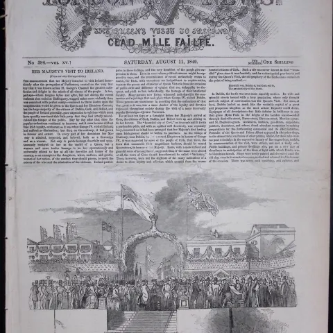 Queen Victoria Royal Tour to Ireland Antique 177-Year-Old Newspaper-4.