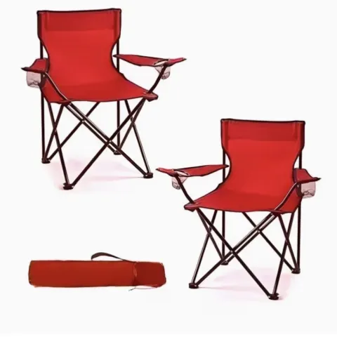 2 x Portable Folding Camping Chair – Lightweight Heavy-Duty Outdoor Chair With Cup Holder