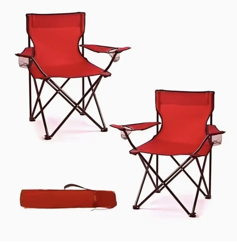 2 x Portable Folding Camping Chair – Lightweight Heavy-Duty Outdoor Chair With Cup Holder
