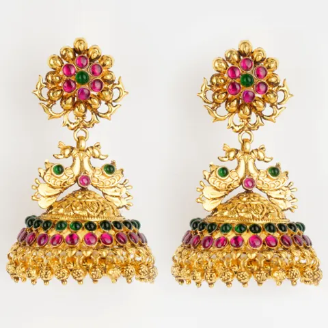 22 K Yellow Gold Long Chandlier Earrings