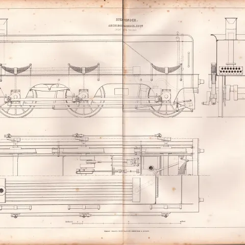 Steam Tender Great Northern Railway Antique Scarce Diagram-35.
