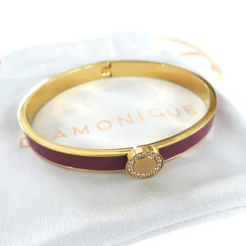 Designer Inspired Gold Plated Enamel & Gemstone Bracelet 'New'