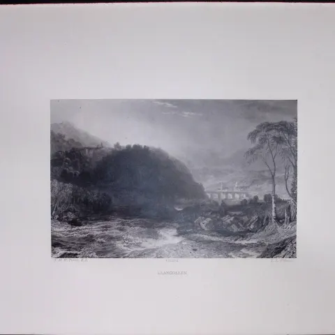 J.M.W Turner Rare “Llangollen Wales” 1873 Picturesque Views in England-51