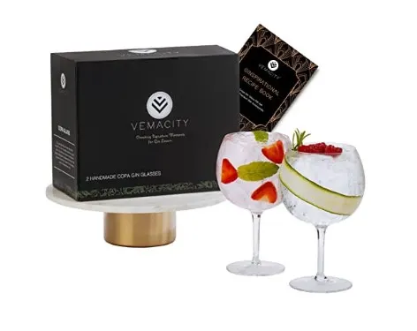 Set of 2 Crystal Handmade G&T Glasses (700ml) L7b