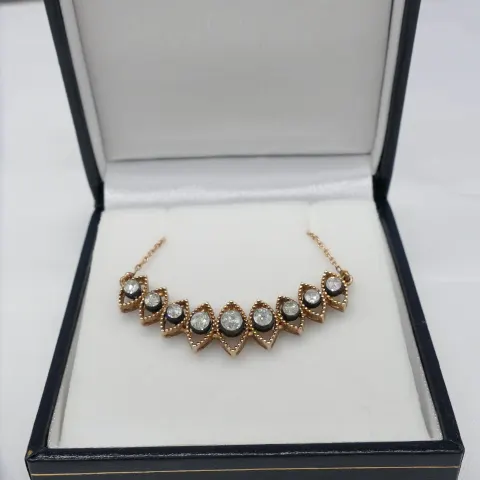 Stunning vintage-style rose-cut graduated diamond necklace
