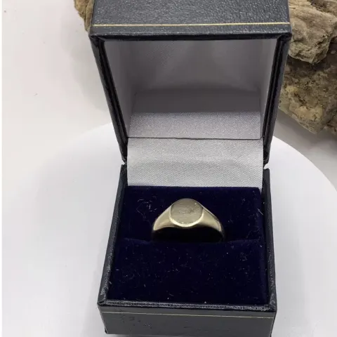 Vintage Men’s/Unisex 9ct Gold Oval Plain Signet Ring UK4 US8 EU58 W3.3G