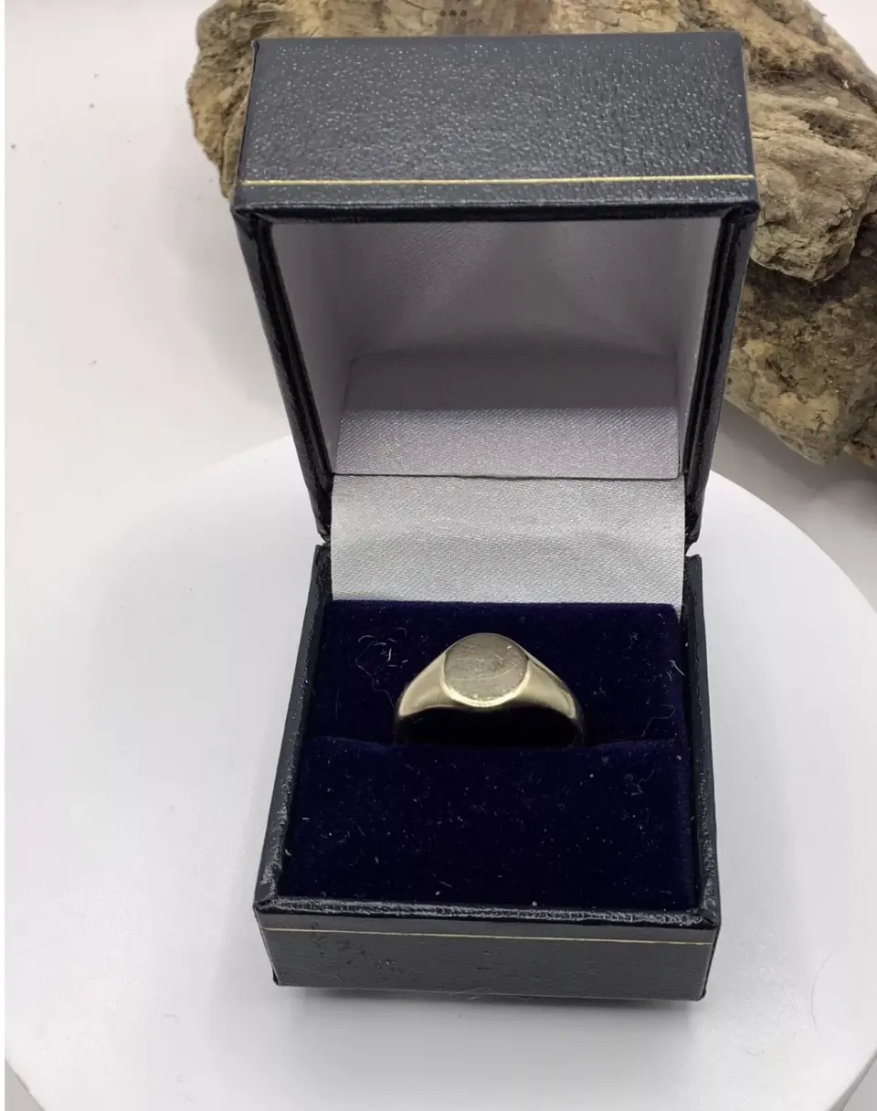 Vintage Men’s/Unisex 9ct Gold Oval Plain Signet Ring UK4 US8 EU58 W3.3G