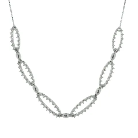 18ct White Gold Ladies Diamond Necklet 0.42 Carats