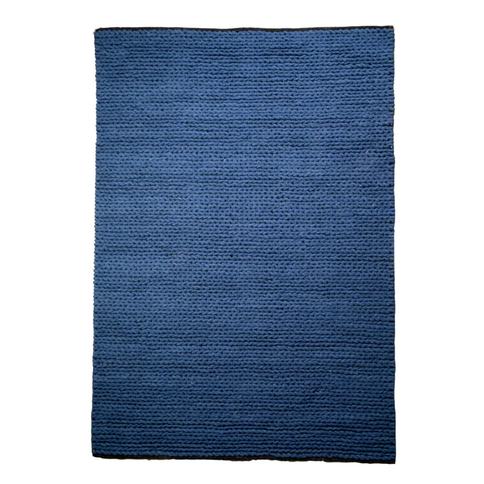 Navy Knitted Large Wool Rug RRP - £260