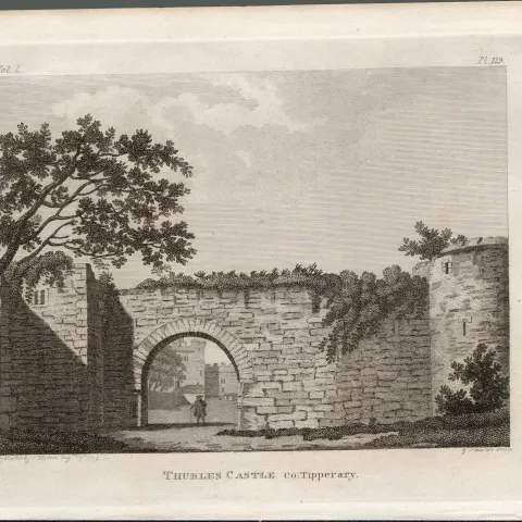 Thurles Castle Co Tipperary Rare 1791 Francis Grose Antique Print.