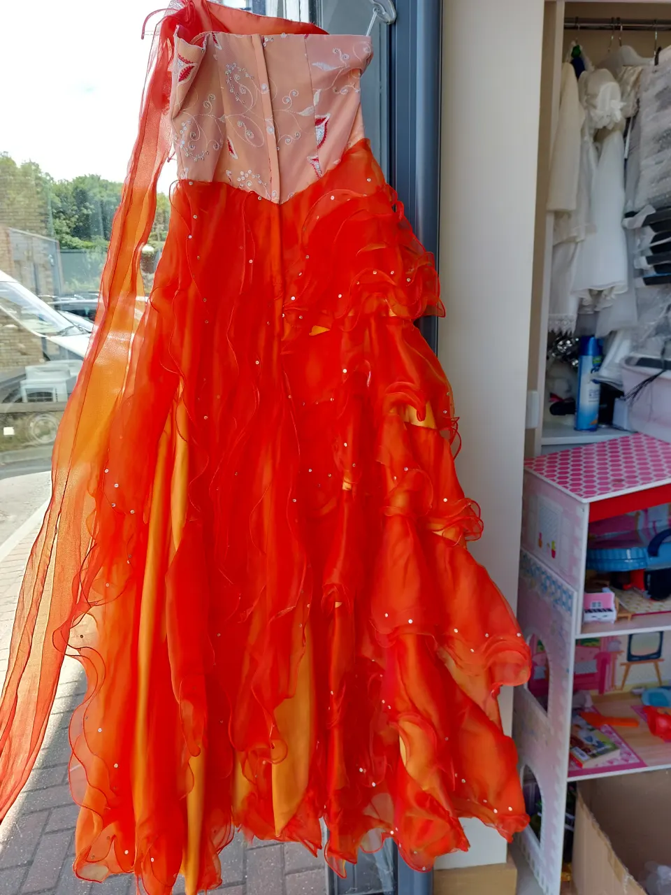 Orange prom dress in size medium