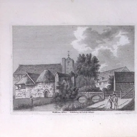 Essex Waltham Abbey Francis Grose Rare 240 Years-Old Copper Engraving-22