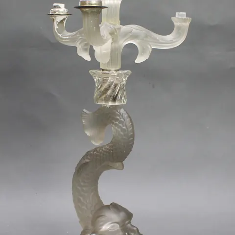 Baccarat Style Vintage Glass Candelabra