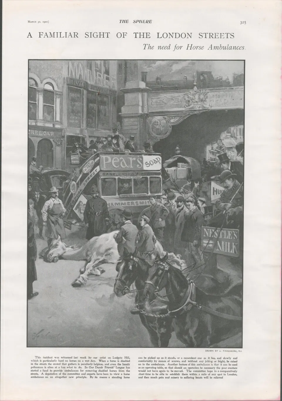 The Need For Horse Ambulances on London Streets 1901.