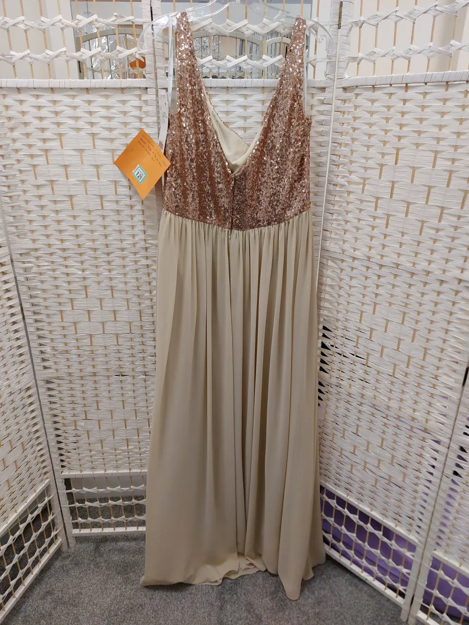 Christina Wu designer dress  22705 size 18 in rose gold