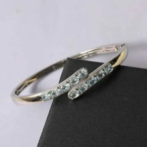 NEW!! Skyblue Topaz Bypass Bangle