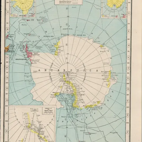 South Polar Regions Coloured Antique Map – 21.
