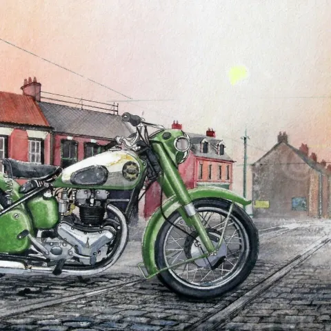 BSA Star Twin 1950's Classic Nostalgic Motorbike Large Metal Wall Art