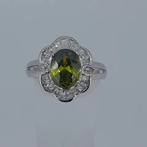 Silver Dress Ring Set With CZ Stones