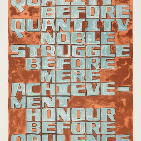 David KIndersley 'Quality before Quantity' Signed Litograph