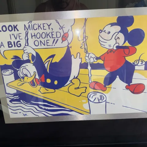 "Look Mickey" Roy Lichtenstein Hand Numbered Limited Edition Printed On Metal