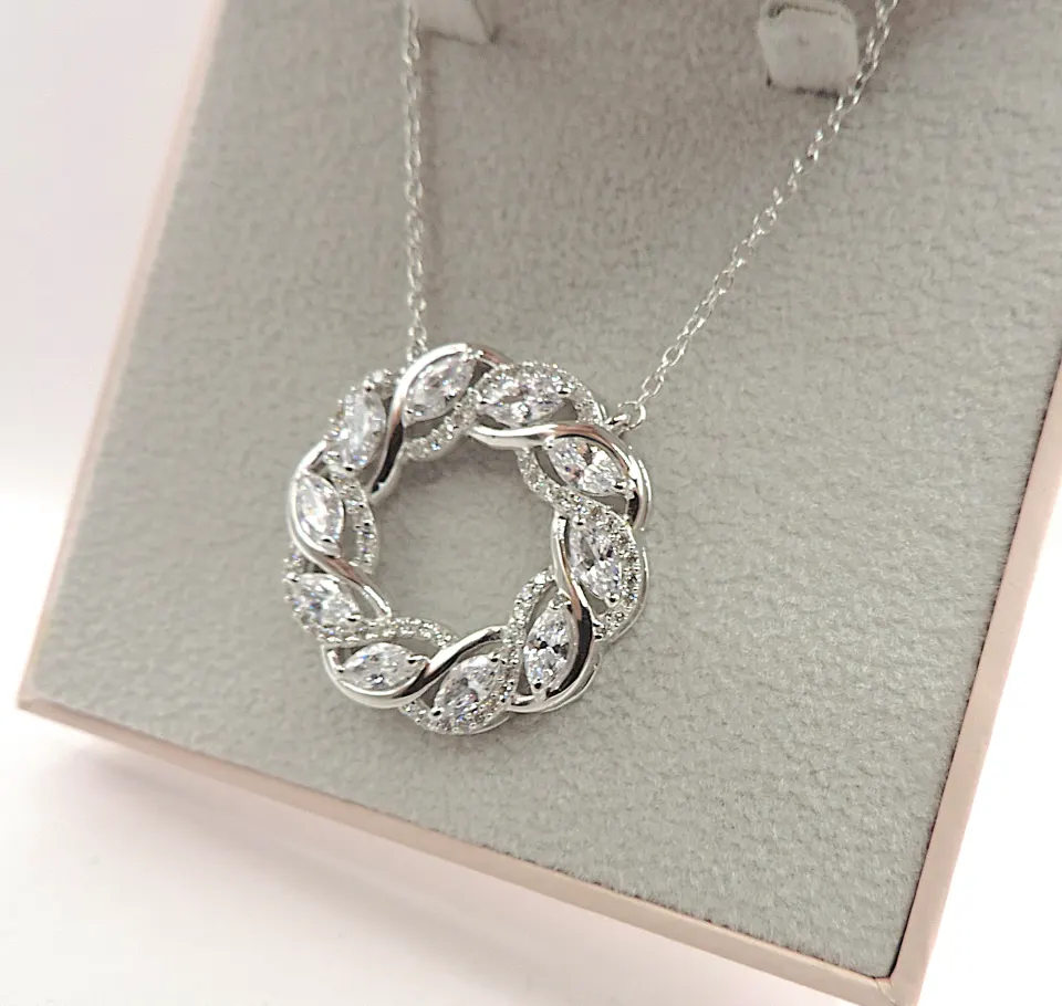 Sterling Silver Gemstone Pendant Necklace New With Gift Box