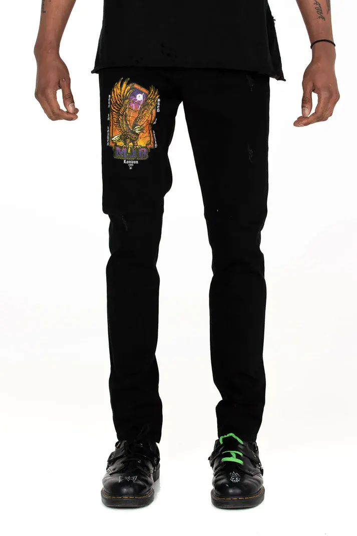 MJB Marc Jaques Burton Distressed Eagle Crixus Jeans, Online Price £480, Size 36