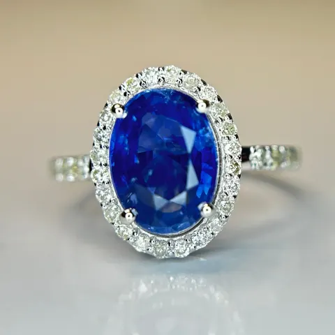 Beautiful 3.06 CT  Natural Ceylon Purple Sapphire  Diamonds & 18k Gold