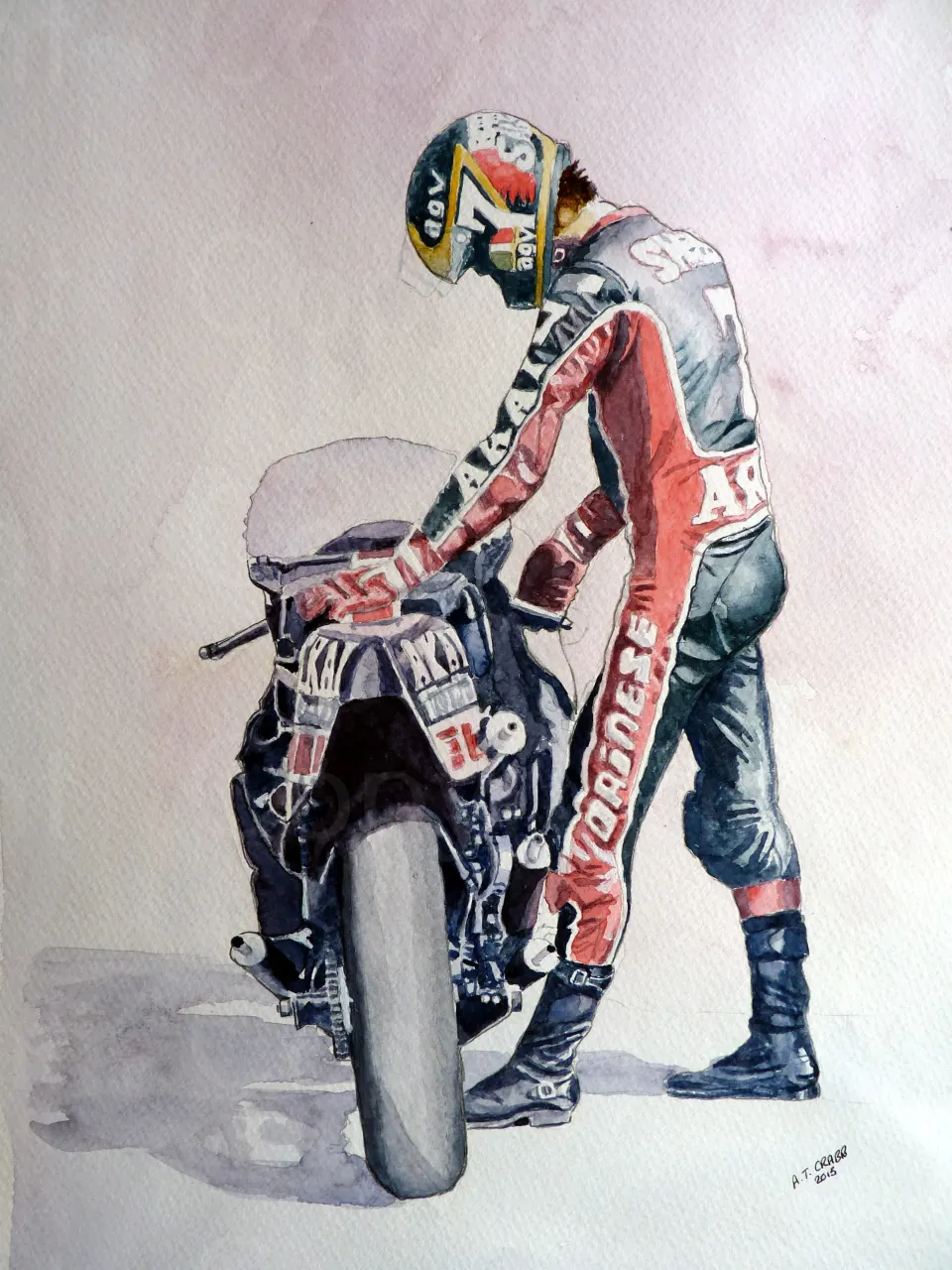 Barry Sheene Akai Yamaha  Large Metal Art