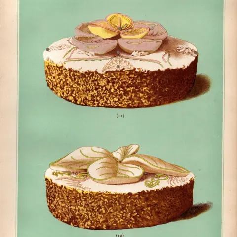 Marzipan Gateaux T. Percy Lewis & A.G Bromley Antique Chromolithograph Print