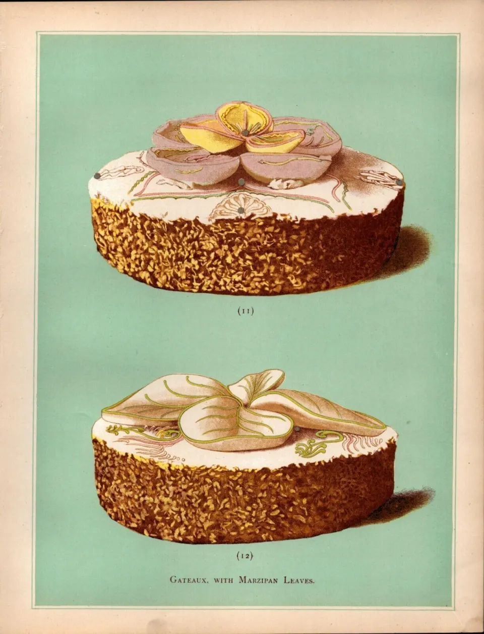 Marzipan Gateaux T. Percy Lewis & A.G Bromley Antique Chromolithograph Print