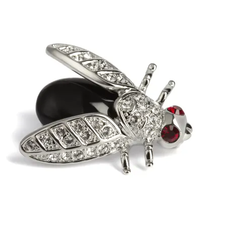 Onyx and Swarovski Crystal Fly Brooch - Unboxed x 5